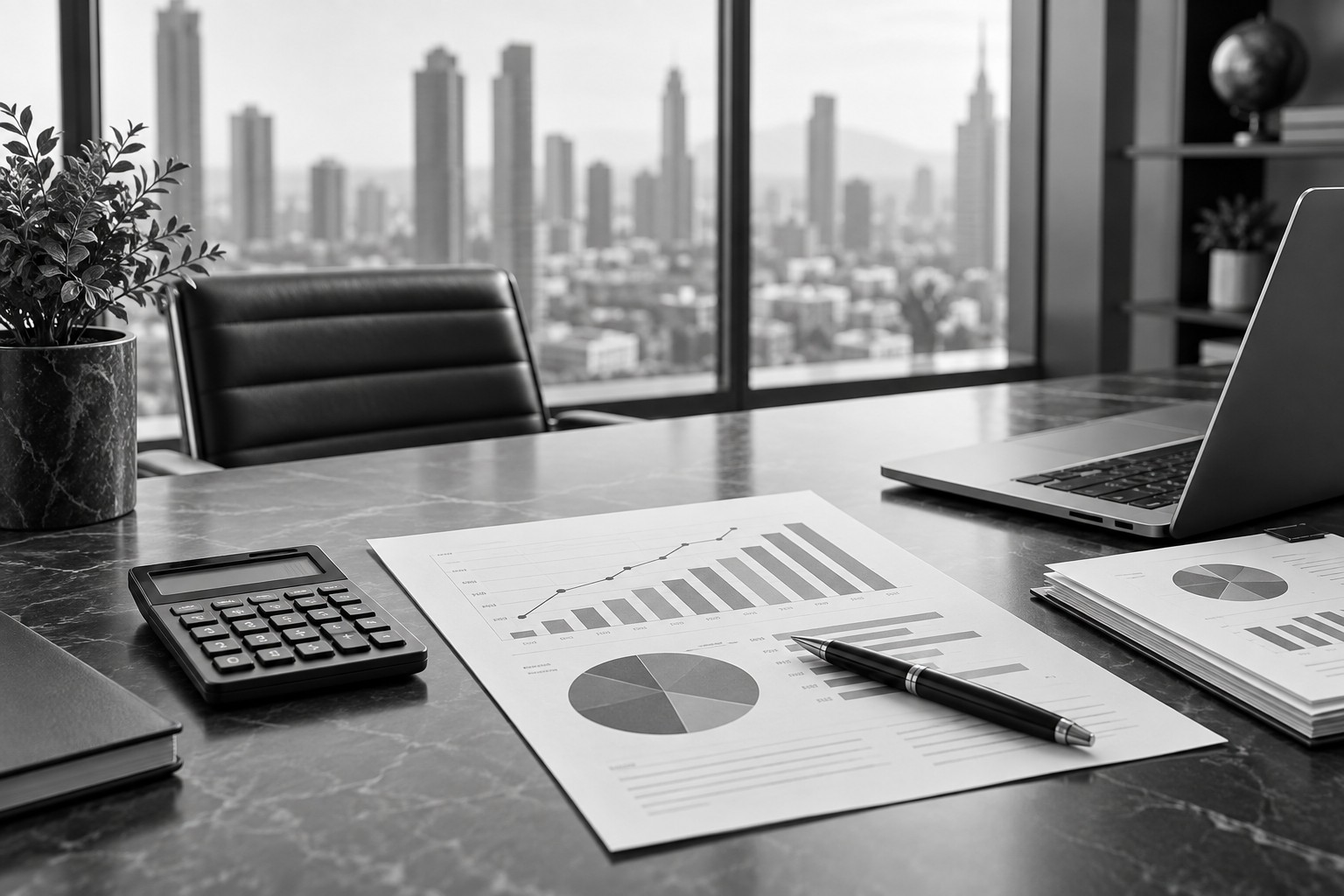 Monochrome finance concept illustration for YouthMonk